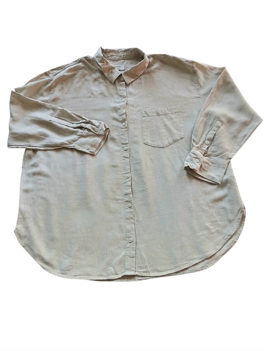 EUC Banana Republic Men, Size XXL, Light Beige Long-Sleeve Button-Up Shirt